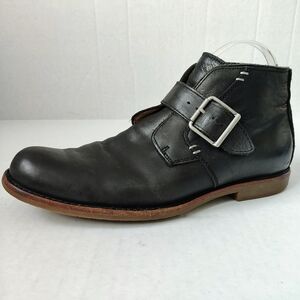 UGG Men's Black Leather Ankle Boots With Buckle sz 9**